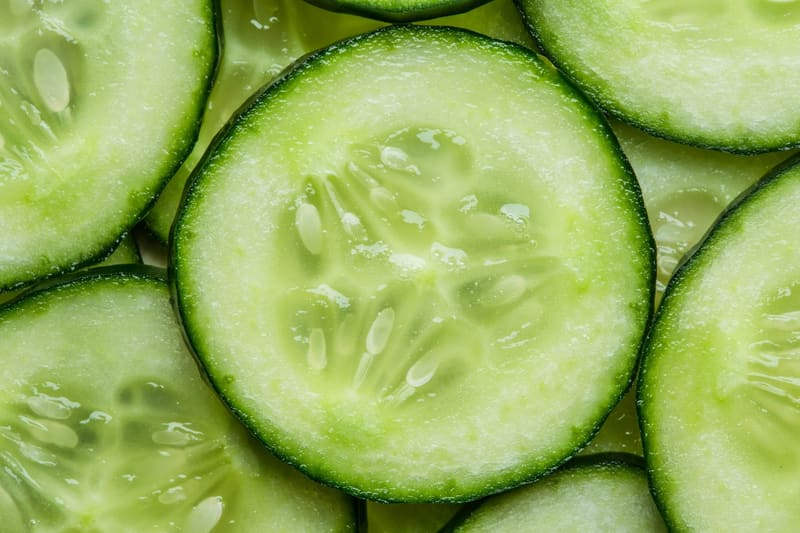 sliced cucumber
