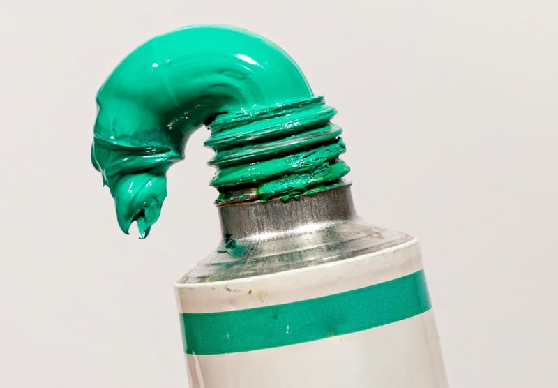 green paint squeezed from a tube