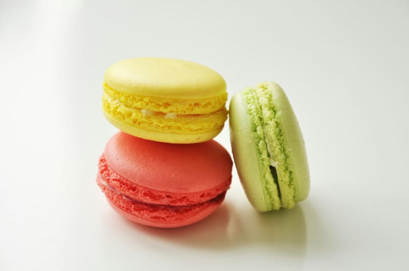 three macarons