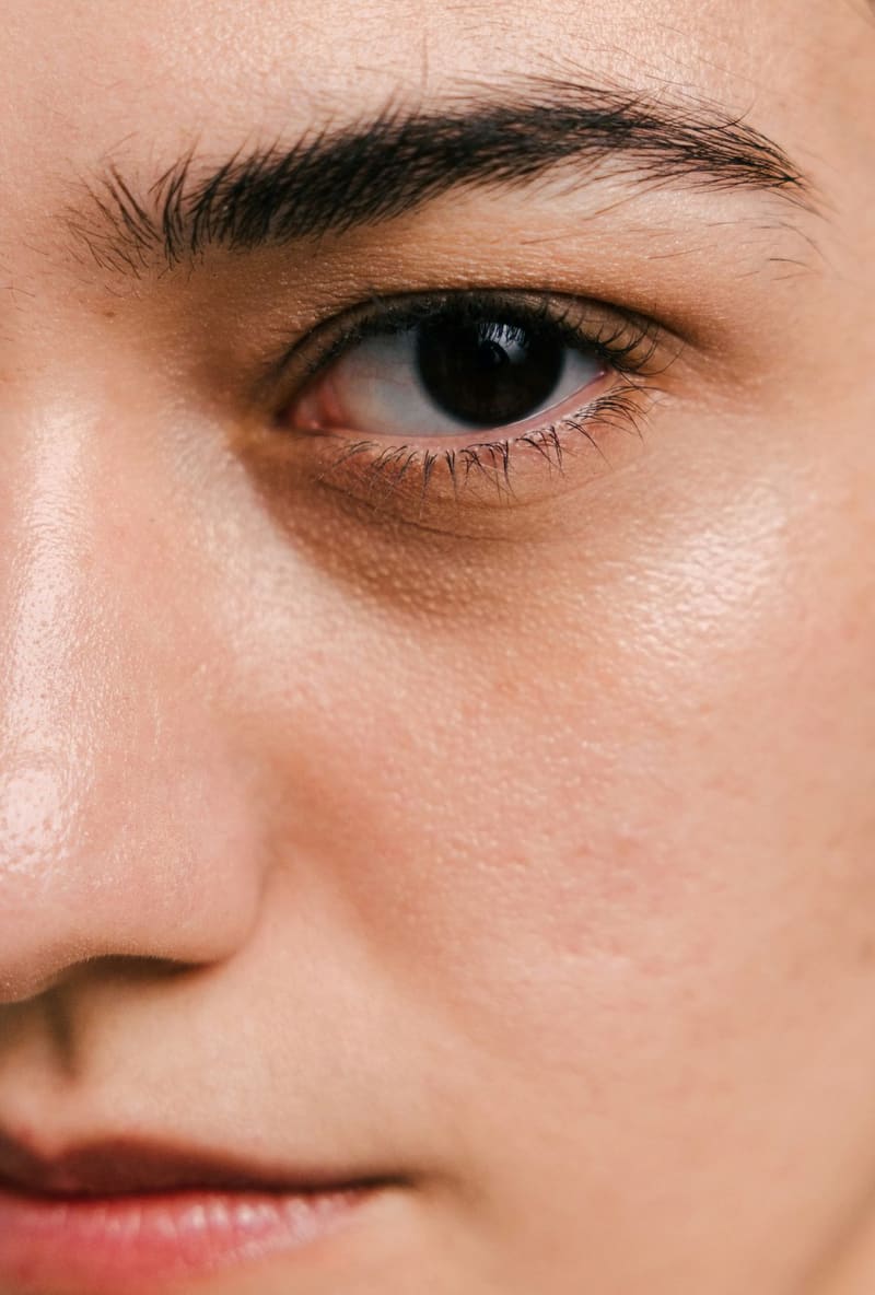 half a face, eye and cheek