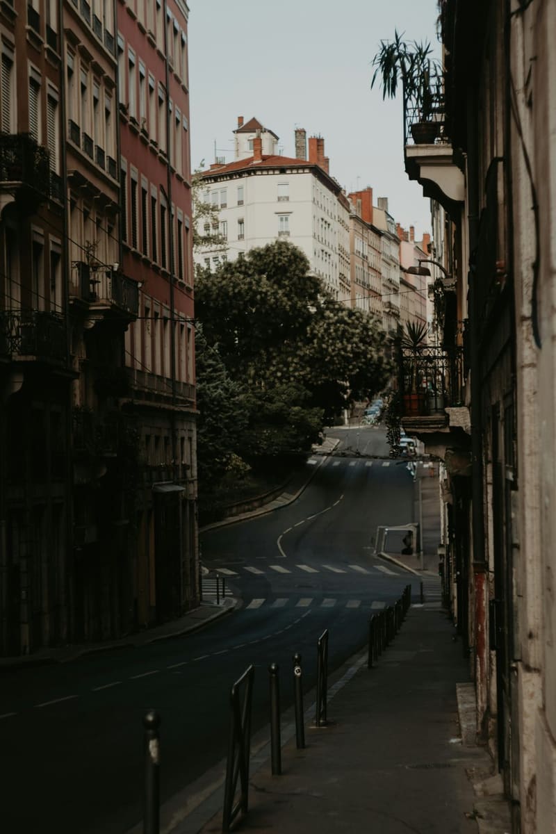 a steep street seen from above