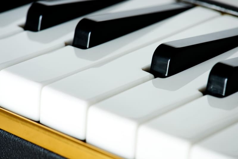 piano keys close up