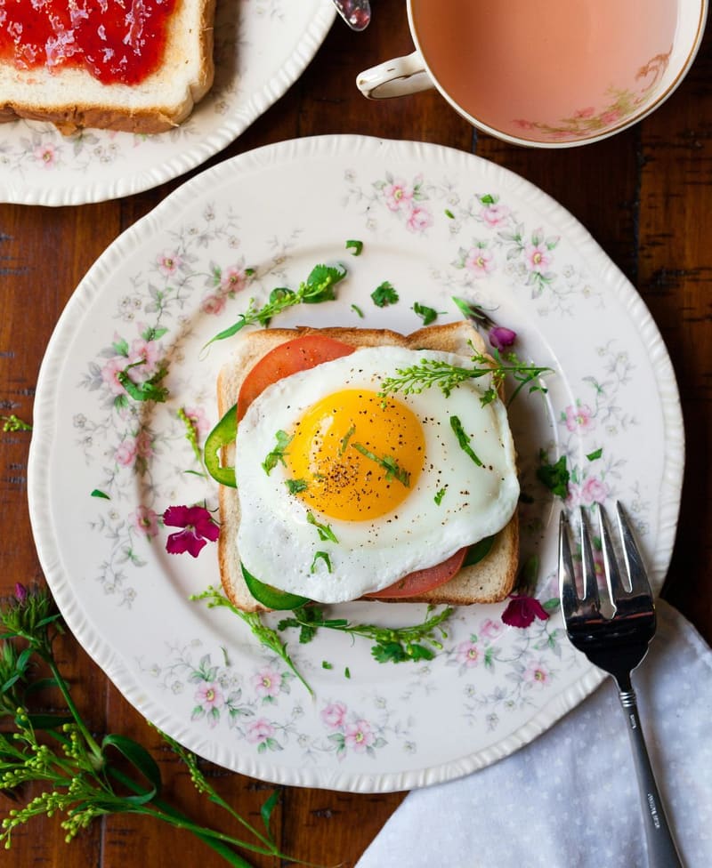a fried egg on toast
