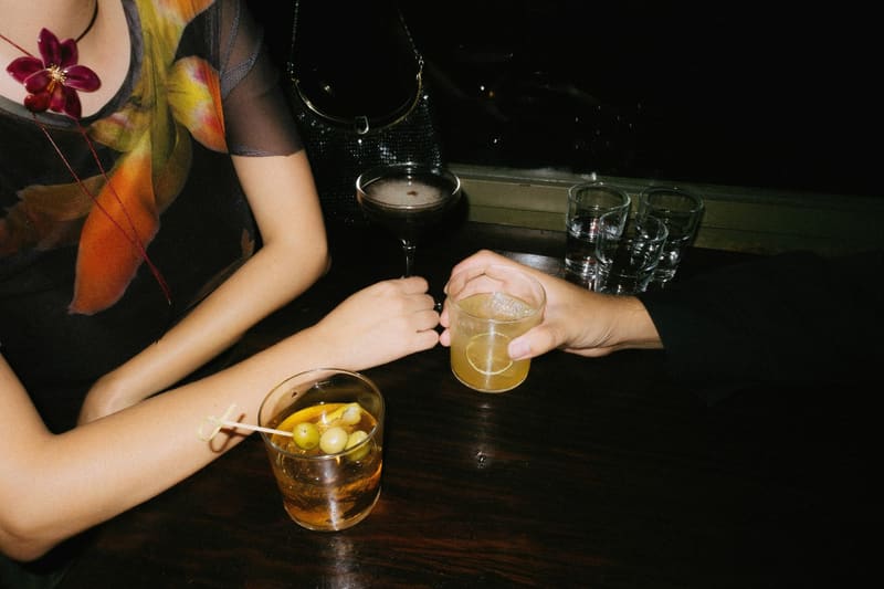 two drinks on a bar table
