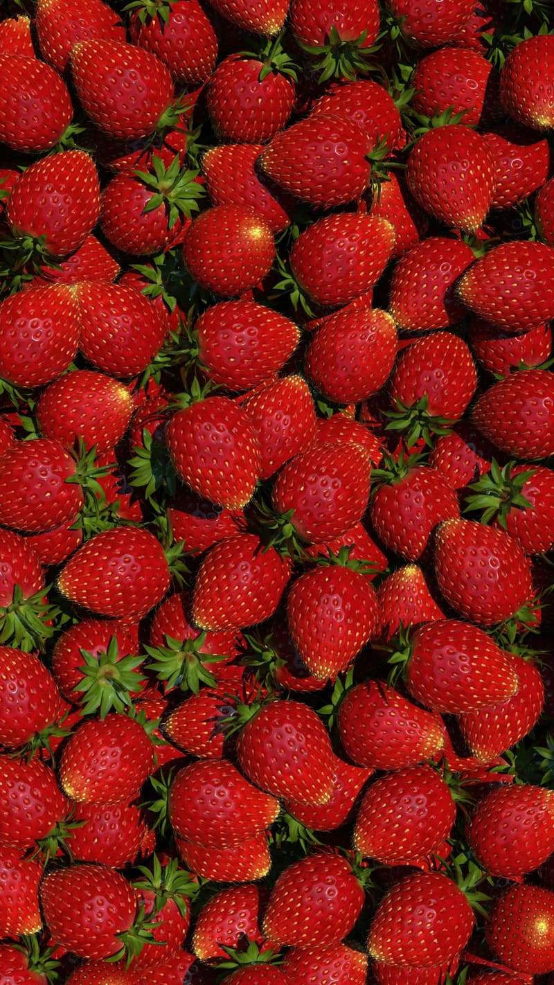 a tray of strawberries