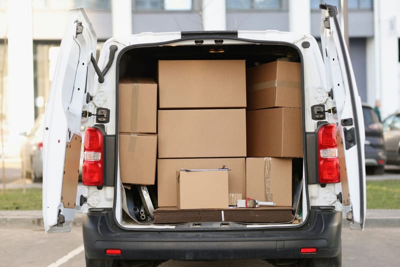 a van loaded with boxes