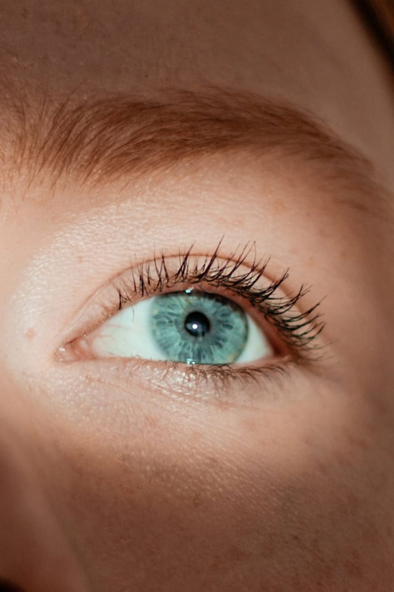 a blue eye in close-up