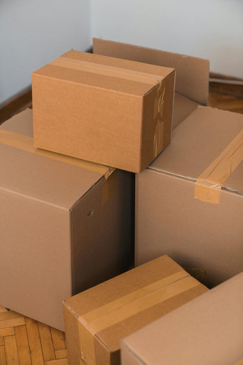 stacked cardboard boxes