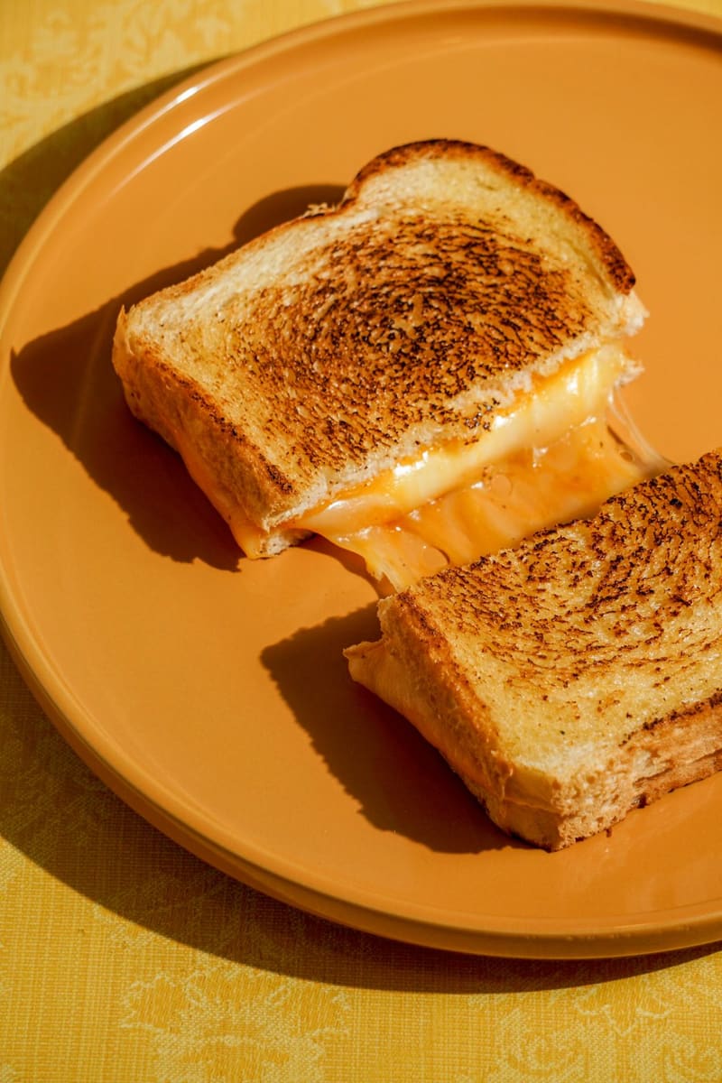 a grilled cheese sandwich on a plate