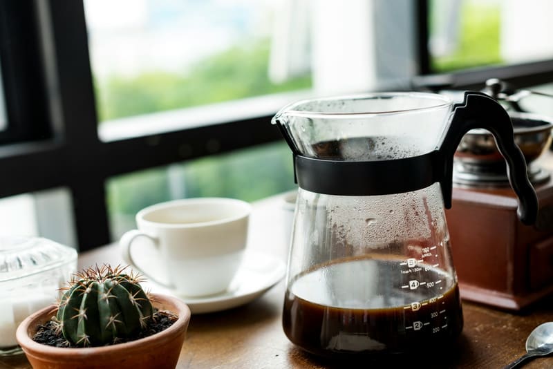 a filter coffee carafe and cup
