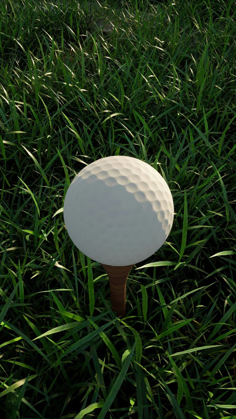 a golf ball on a tee